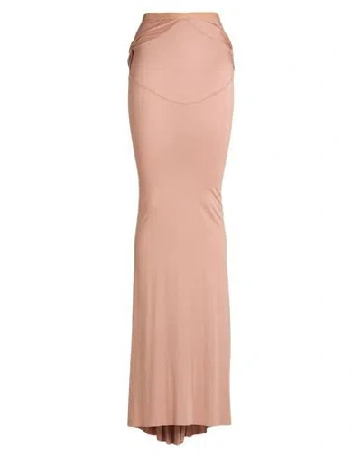 Rick Owens Lilies Woman Maxi Skirt Antique Rose Size 4 Viscose In Pink