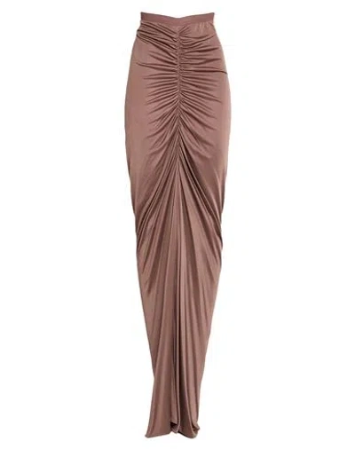 Rick Owens Lilies Woman Maxi Skirt Antique Rose Size 4 Viscose In Brown
