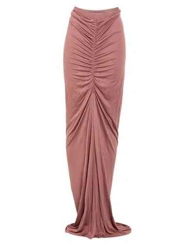Rick Owens Lilies Woman Maxi Skirt Antique Rose Size 6 Viscose In Pink