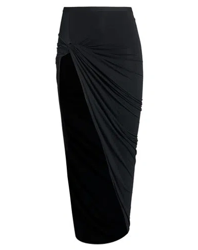 Rick Owens Lilies Woman Maxi Skirt Black Size 4 Modal, Cashmere, Elastane
