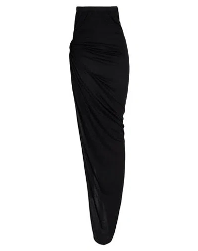 Rick Owens Edfu Twist-side Split Asymmetric Skirt In Black