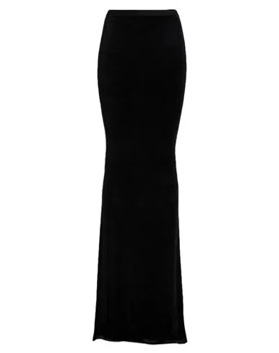 Rick Owens Lilies Woman Maxi Skirt Black Size 4 Viscose, Polyamide In Black