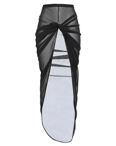 Rick Owens Lilies Woman Maxi Skirt Black Size 8 Polyester