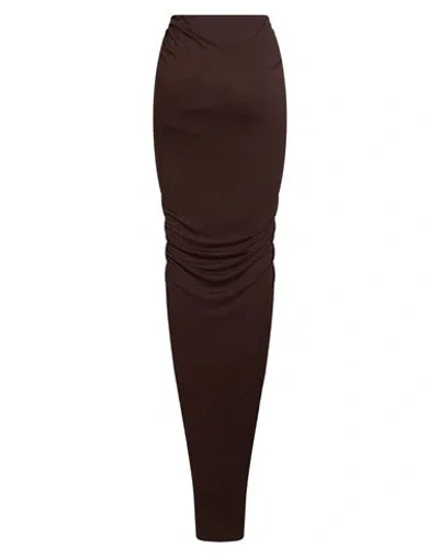 Rick Owens Lilies Woman Maxi Skirt Brown Size 4 Viscose