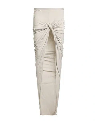 Rick Owens Lilies Woman Maxi Skirt Silver Size 2 Viscose In White