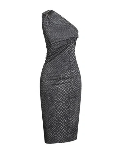Rick Owens Lilies Woman Midi Dress Black Size 4 Viscose, Polyamide, Elastane In Gray