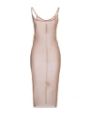 Rick Owens Lilies Woman Midi Dress Camel Size 4 Polyester In Beige