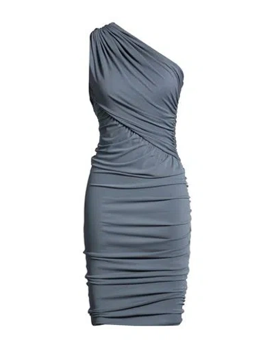 Rick Owens Lilies Woman Midi Dress Grey Size 8 Viscose, Polyamide, Elastane In Blue