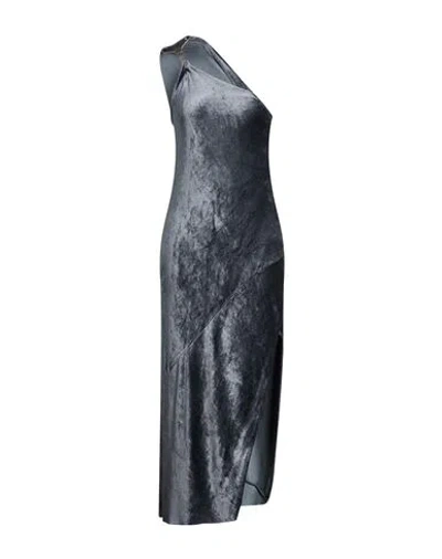 Rick Owens Lilies Woman Midi Dress Grey Size 8 Viscose, Polyamide In Gray