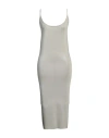 Rick Owens Lilies Woman Midi Dress Light Grey Size 4 Viscose, Elastane