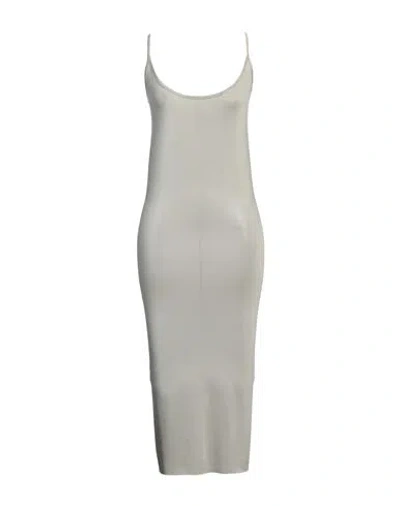 Rick Owens Lilies Woman Midi Dress Light Grey Size 4 Viscose, Elastane