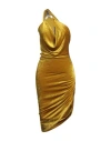 Rick Owens Lilies Woman Midi Dress Mustard Size 8 Viscose, Polyamide In Gold