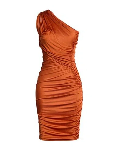 Rick Owens Lilies Woman Midi Dress Orange Size 2 Viscose