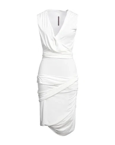 Rick Owens Lilies Woman Midi Dress White Size 6 Viscose