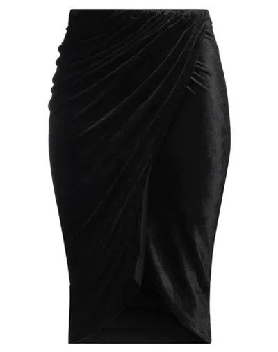 Rick Owens Lilies Woman Midi Skirt Black Size 4 Viscose, Polyamide