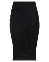 Rick Owens Lilies Woman Midi Skirt Black Size 8 Viscose