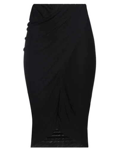 Rick Owens Lilies Woman Midi Skirt Black Size 8 Viscose