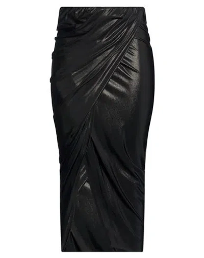 Rick Owens Lilies Woman Midi Skirt Black Size 8 Viscose, Elastane