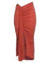 Rick Owens Lilies Woman Midi Skirt Brick Size 4 Viscose