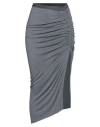 Rick Owens Lilies Woman Midi Skirt Grey Size 4 Viscose In Gray