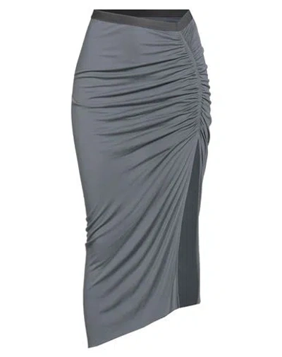 Rick Owens Lilies Woman Midi Skirt Grey Size 4 Viscose In Gray