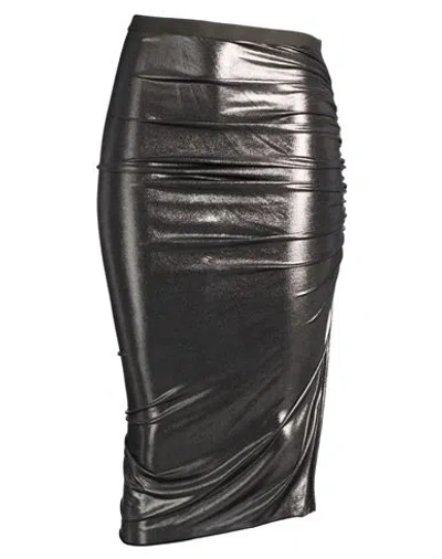 Rick Owens Lilies Woman Midi Skirt Gunmetal Size 6 Viscose, Elastane In Gray