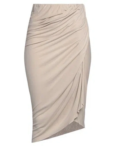 Rick Owens Lilies Woman Midi Skirt Light Grey Size 6 Viscose In Gray