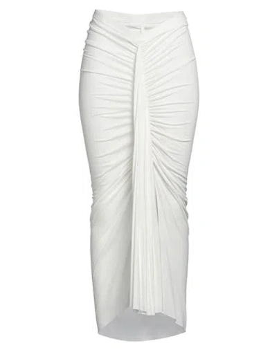 Rick Owens Lilies Woman Midi Skirt White Size 8 Viscose