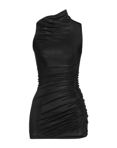 Rick Owens Lilies Woman Mini Dress Black Size 4 Viscose, Elastane