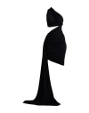 Rick Owens Ophelia One-shoulder Cutout Draped Velvet Mini Dress In Black
