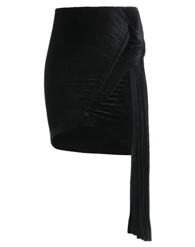 Rick Owens Lilies Woman Mini Skirt Black Size 2 Viscose, Polyamide