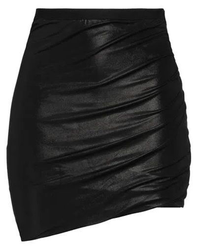 Rick Owens Jade High-shine Draped Miniskirt In Black