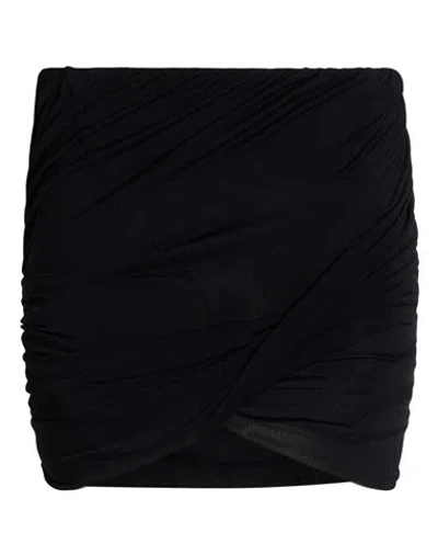 Rick Owens Lilies Woman Mini Skirt Black Size 4 Viscose, Polyamide, Elastane