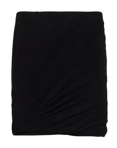 Rick Owens Lilies Woman Mini Skirt Black Size 8 Modal, Cashmere, Elastane