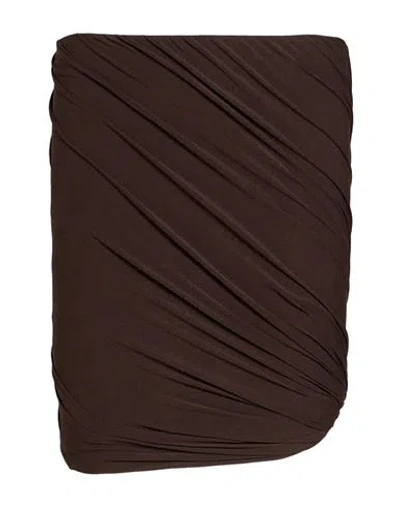 Rick Owens Lilies Woman Mini Skirt Brown Size 6 Viscose, Polyamide, Elastane In Multi