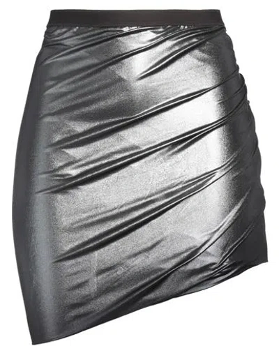 Rick Owens Lilies Woman Mini Skirt Lead Size 6 Viscose, Elastane In Grey