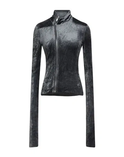 Rick Owens Lilies Woman Sweatshirt Lead Size 2 Viscose, Polyamide In Black