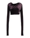 Rick Owens Lilies Woman Top Plum Size 4 Viscose, Polyamide In Purple