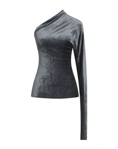 Rick Owens Lilies Woman Top Grey Size 2 Viscose, Polyamide In Gray