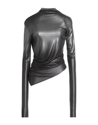 Rick Owens Lilies Woman Top Lead Size 6 Viscose, Elastane In Grey