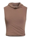 Rick Owens Lilies Woman Top Light Brown Size 2 Viscose