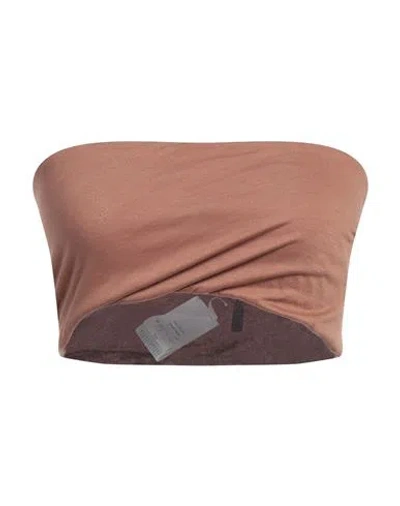 Rick Owens Lilies Woman Top Light Brown Size 4 Viscose In Beige