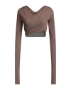 Rick Owens Lilies Woman Top Taupe Size 4 Viscose In Brown