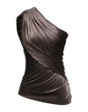 Rick Owens Lilies Woman Top Taupe Size 4 Viscose, Polyamide, Elastane In Brown