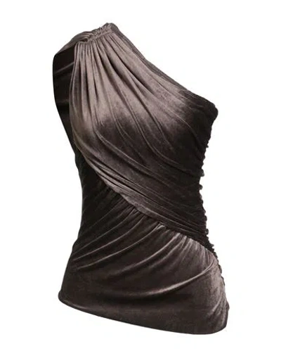 Rick Owens Lilies Woman Top Taupe Size 4 Viscose, Polyamide, Elastane In Brown