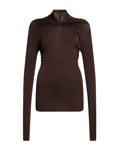 Rick Owens Lilies Woman T-shirt Brown Size 2 Viscose
