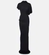 Rick Owens Lilith Draped Jersey Gown In Black