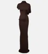 Rick Owens Draped Cowl-neck Maxi Dress In Brown