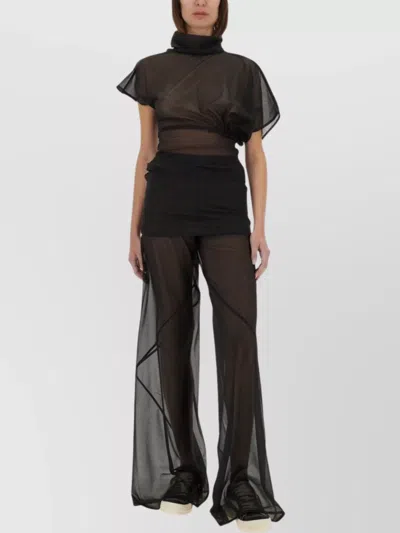 Rick Owens Lilith Layered Sheer High Neck Top
