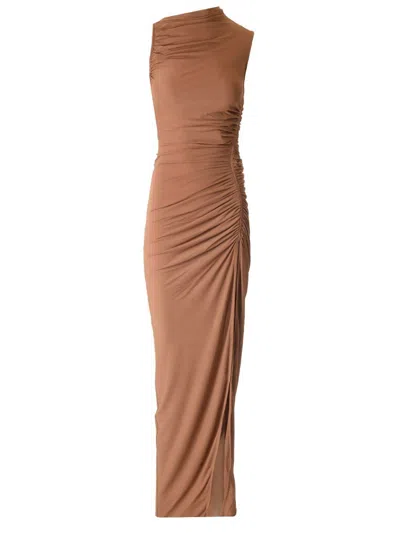 Rick Owens Lillies Long Dress In Stretch Viscose Dresses Beige